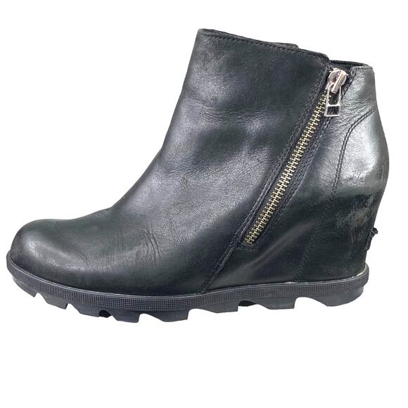 Sorel Women's Joan Of Arctic III Black Leather Hidden Wedge Boot Size US 9.5 - Picture 3 of 12
